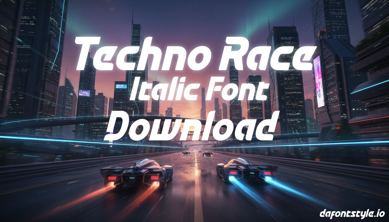 Techno Race Italic Font download