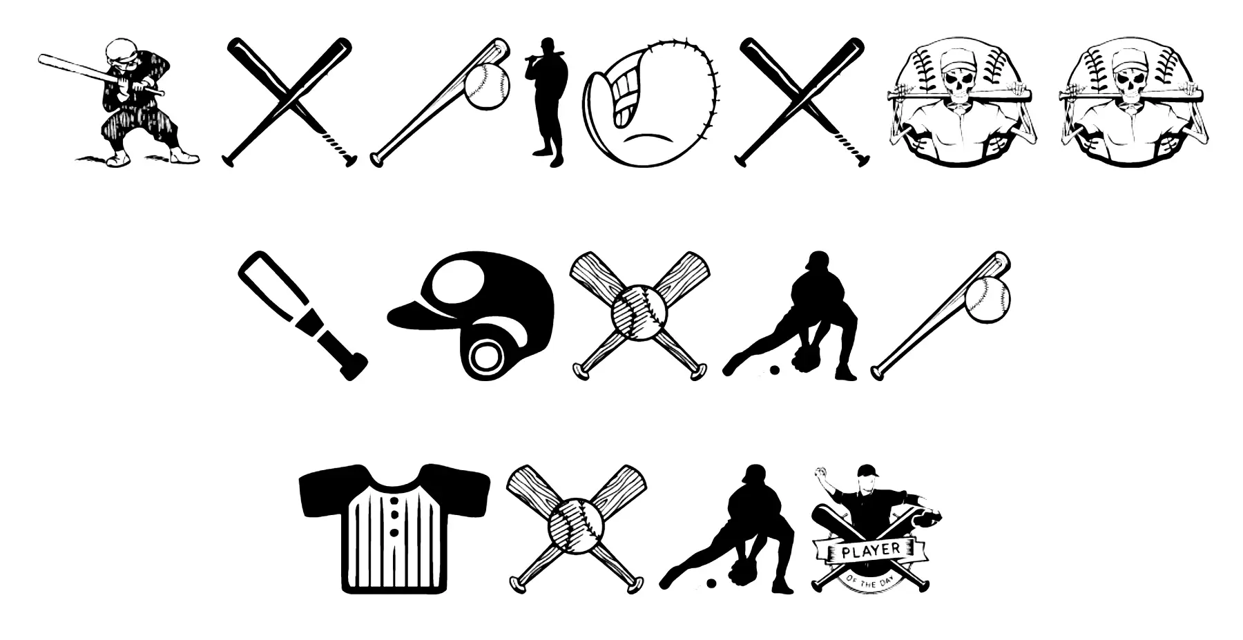 Baseball Icons Font download