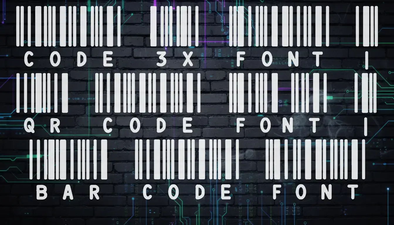 Code 3X Font QR Code Font Bar Code Font