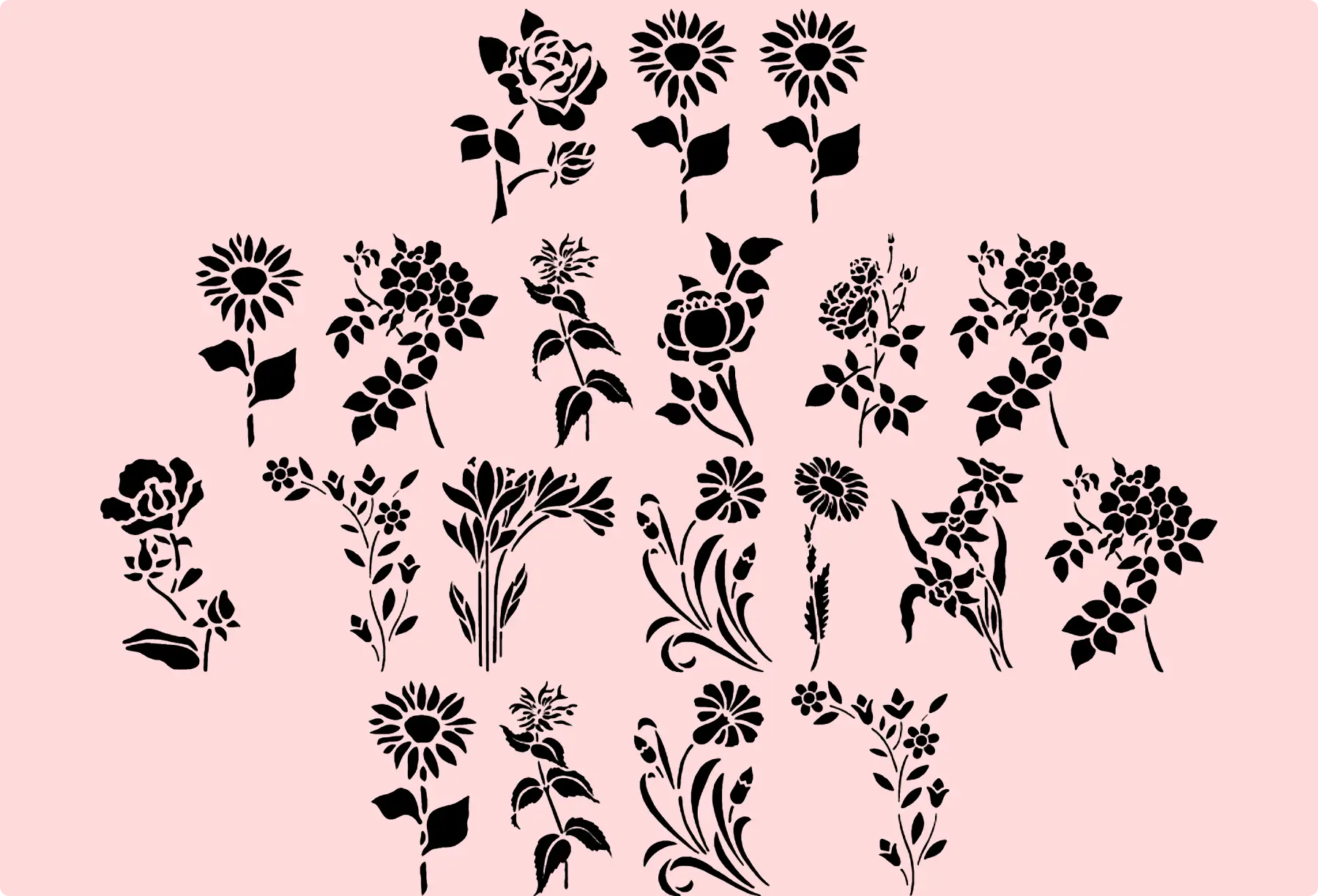 HFF Floral Stencil Font