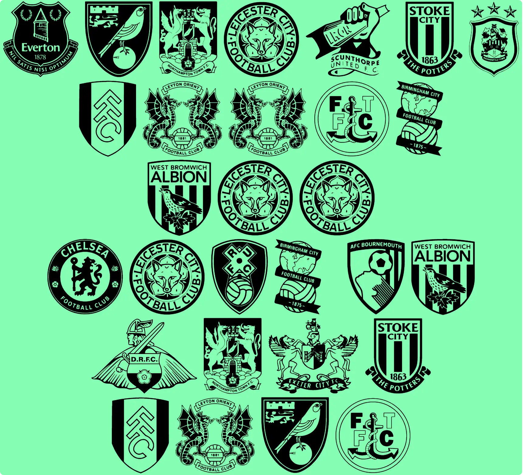 English Football Club Badges Font
