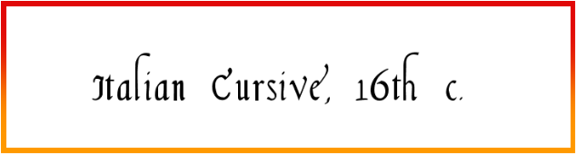 Italian Cursive 16th c Font free download