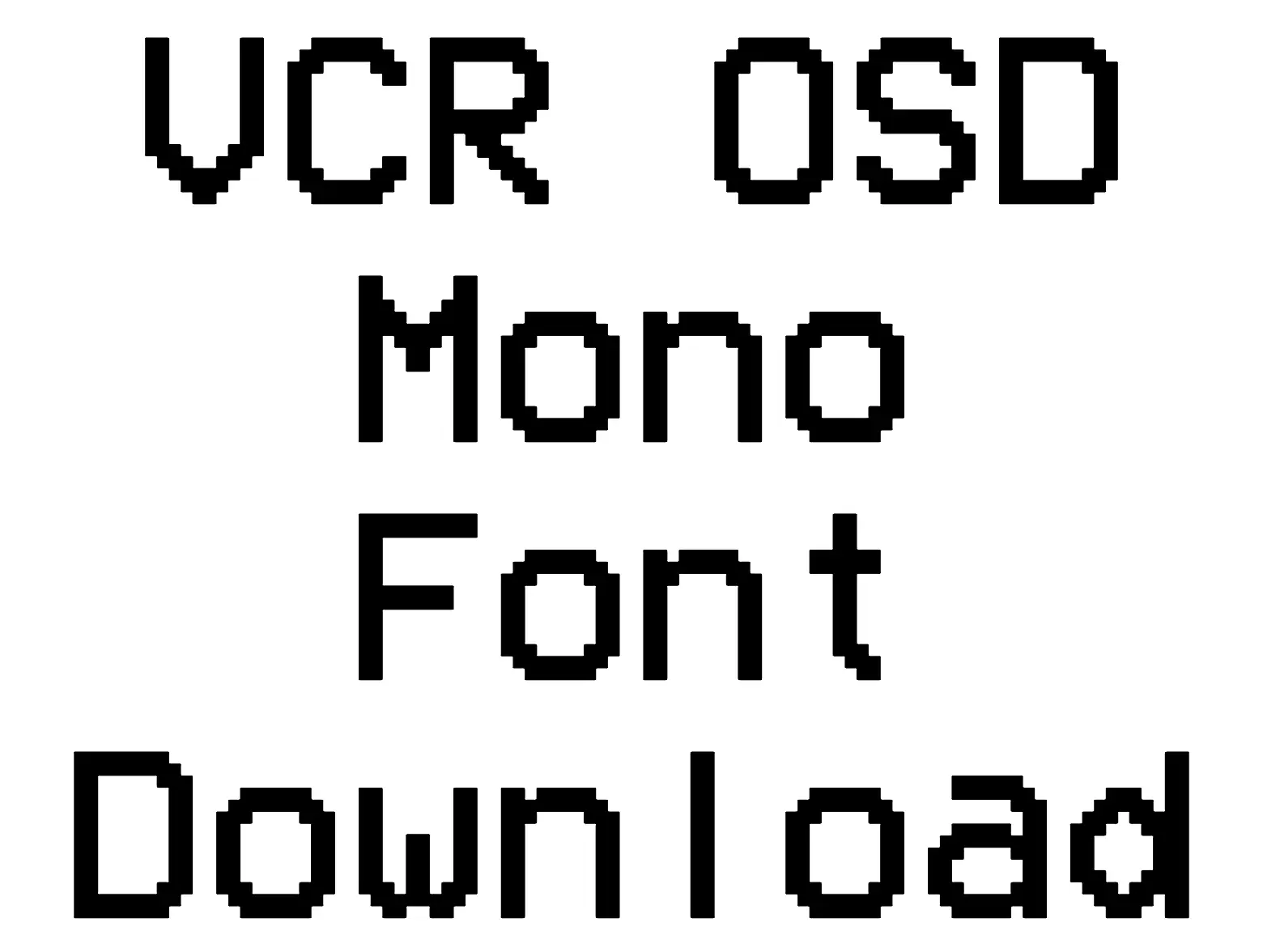 VCR OSD Mono Font Download