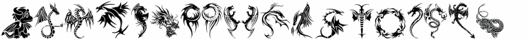 Tribal Dragons Tattoo Designs Font Free