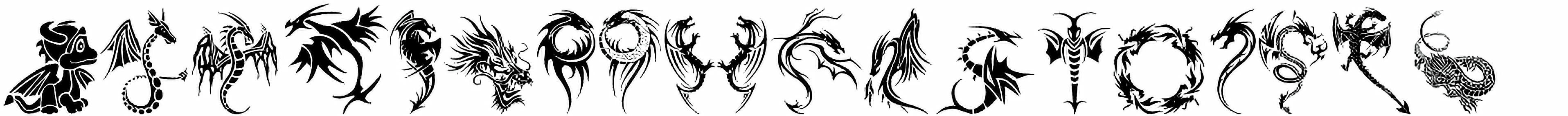 Tribal Dragons Tattoo Designs Font Free
