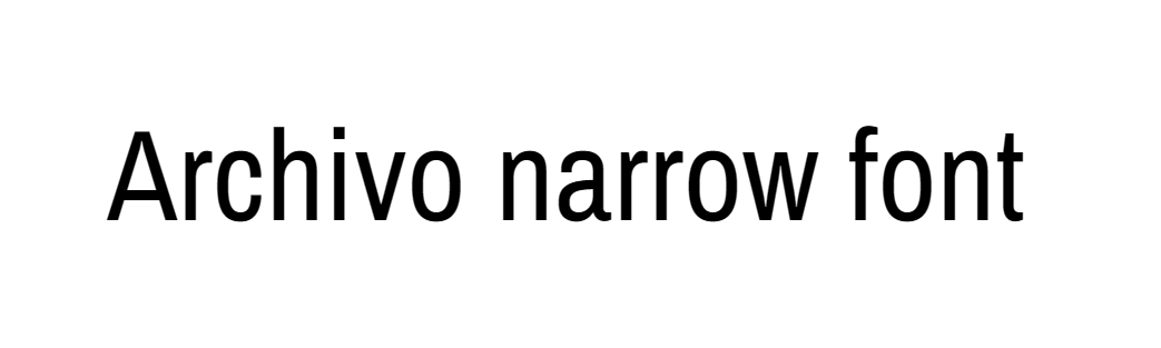 Archivo narrow font