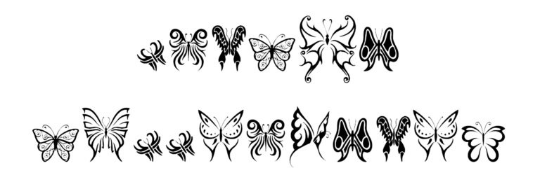 Tribal Butterflies font download, #animal, #jsh creates