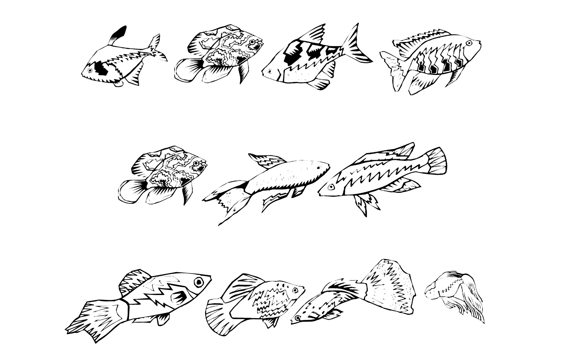 Fishing Font Download, Fish font symbol, Fish Symbols