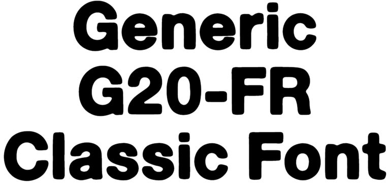 Generic G20-FR Classic Font Download, G-TWENTY Font