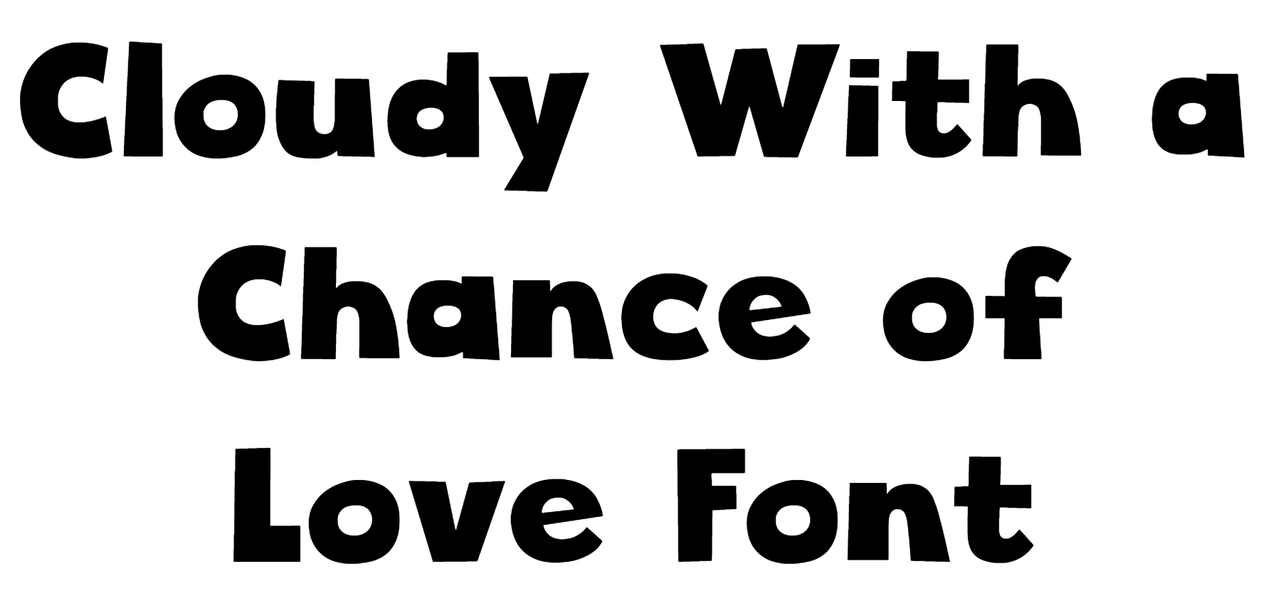Cloudy With a Chance of Love Font Download