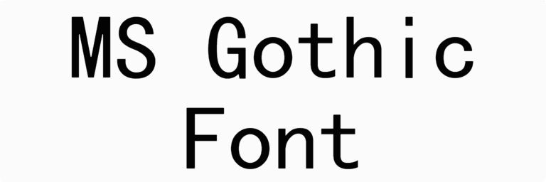 MS Gothic Font Download