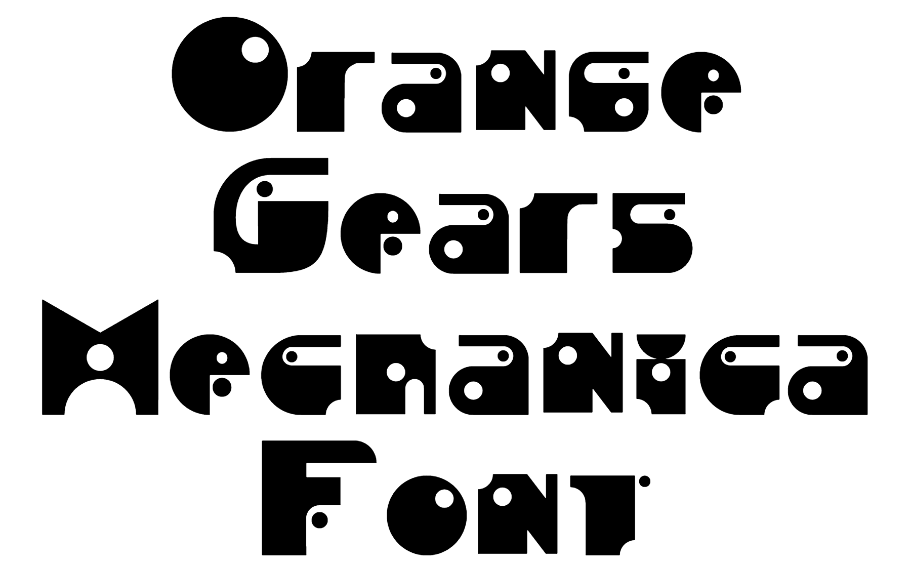 Orange Gears Mechanica Font Download