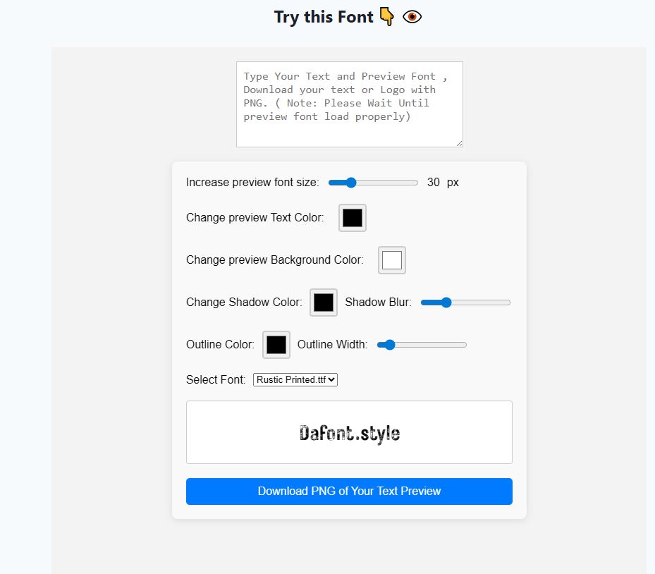 preview font section