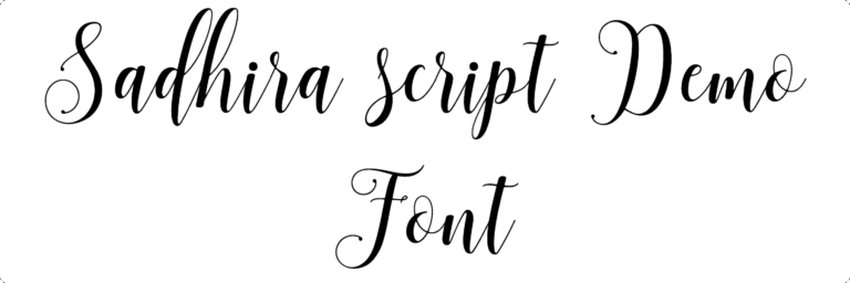 Sadhira script Demo Font Download