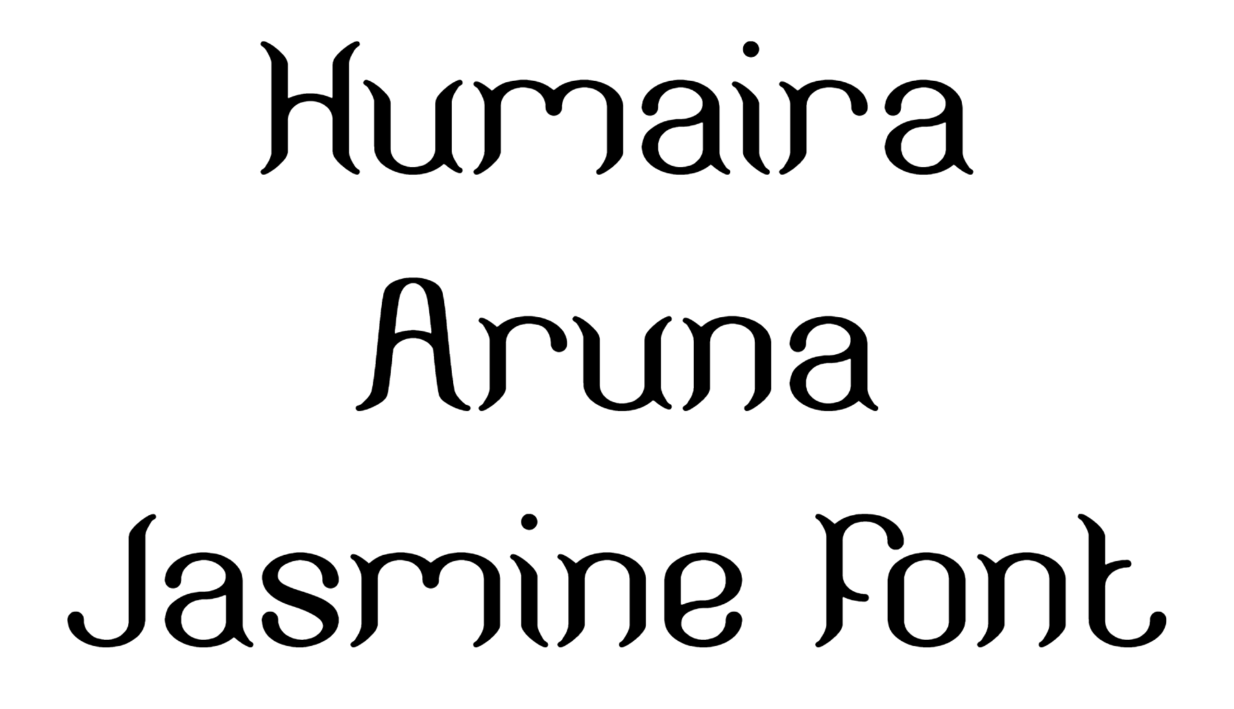 Humaira Aruna Jasmine Font Download