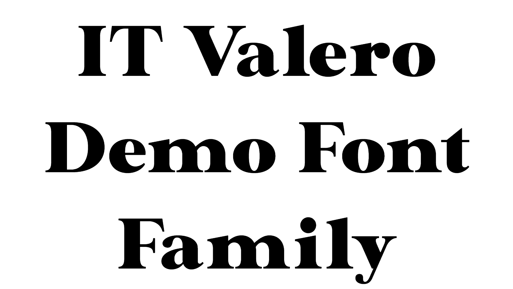 IT Valero Demo Font Family Download