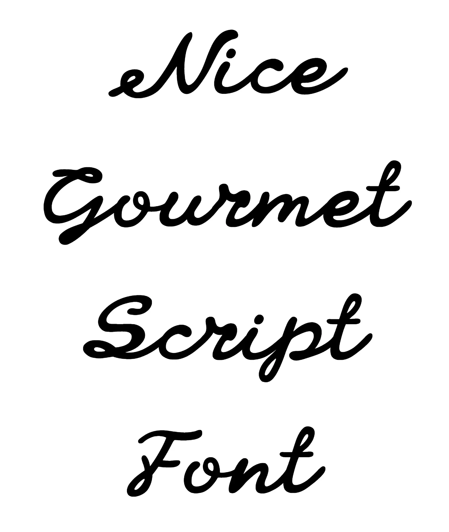 Nice Gourmet Script Font