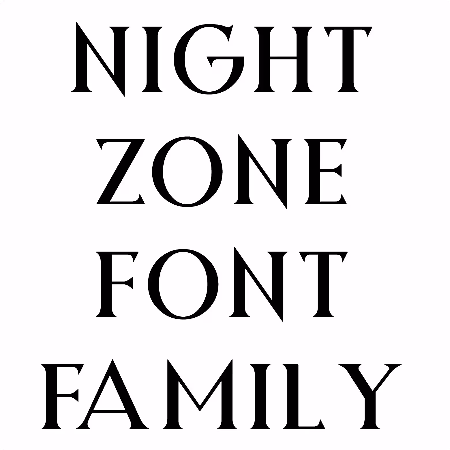 Night Zone Font Family
