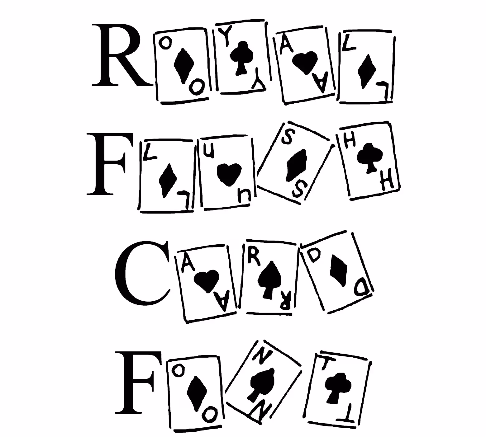 Royal Flush Card Font