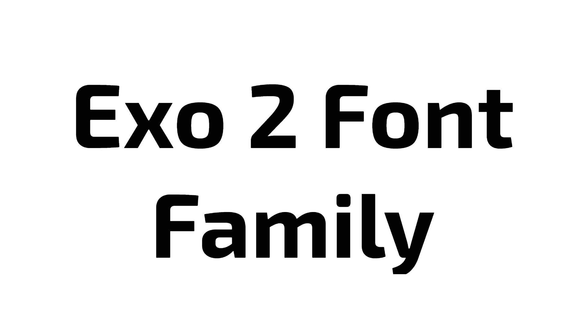 Exo 2 Font Family