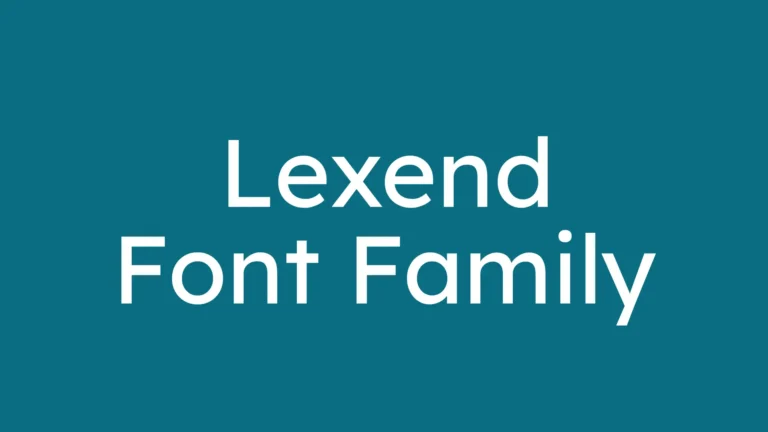 Lexend Font Family