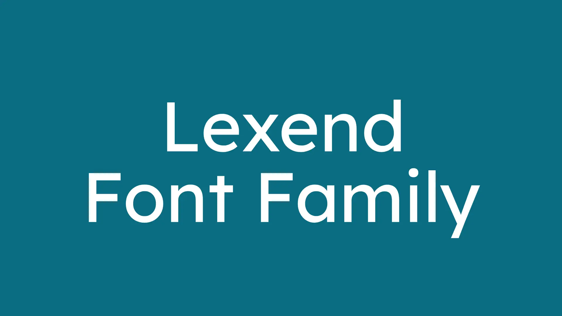 Lexend Font Family