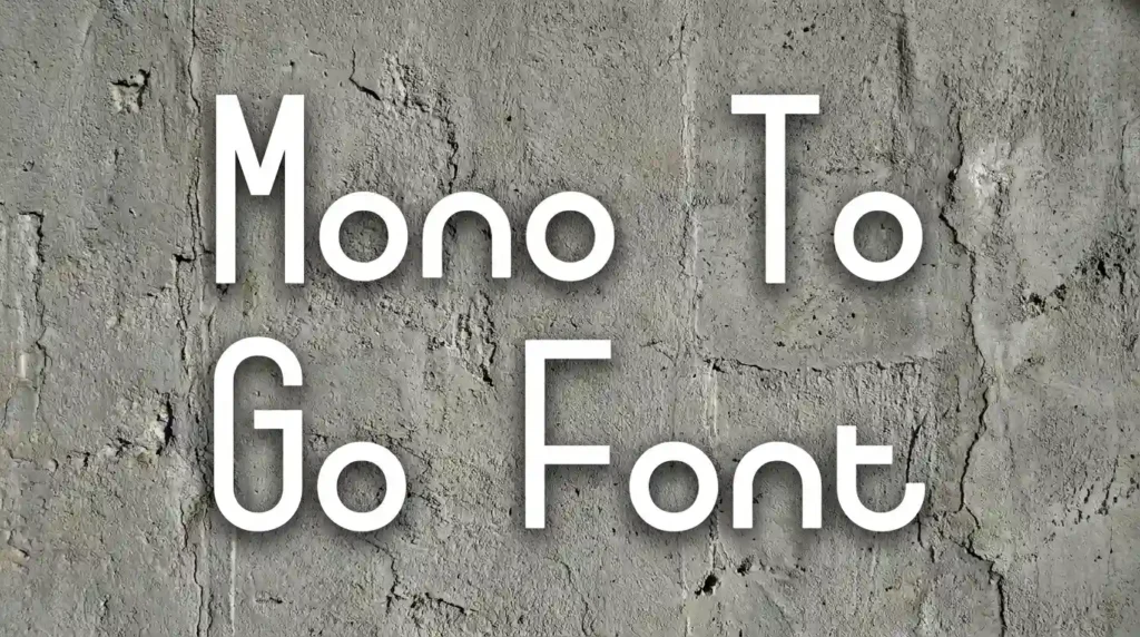 Mono To Go Font 