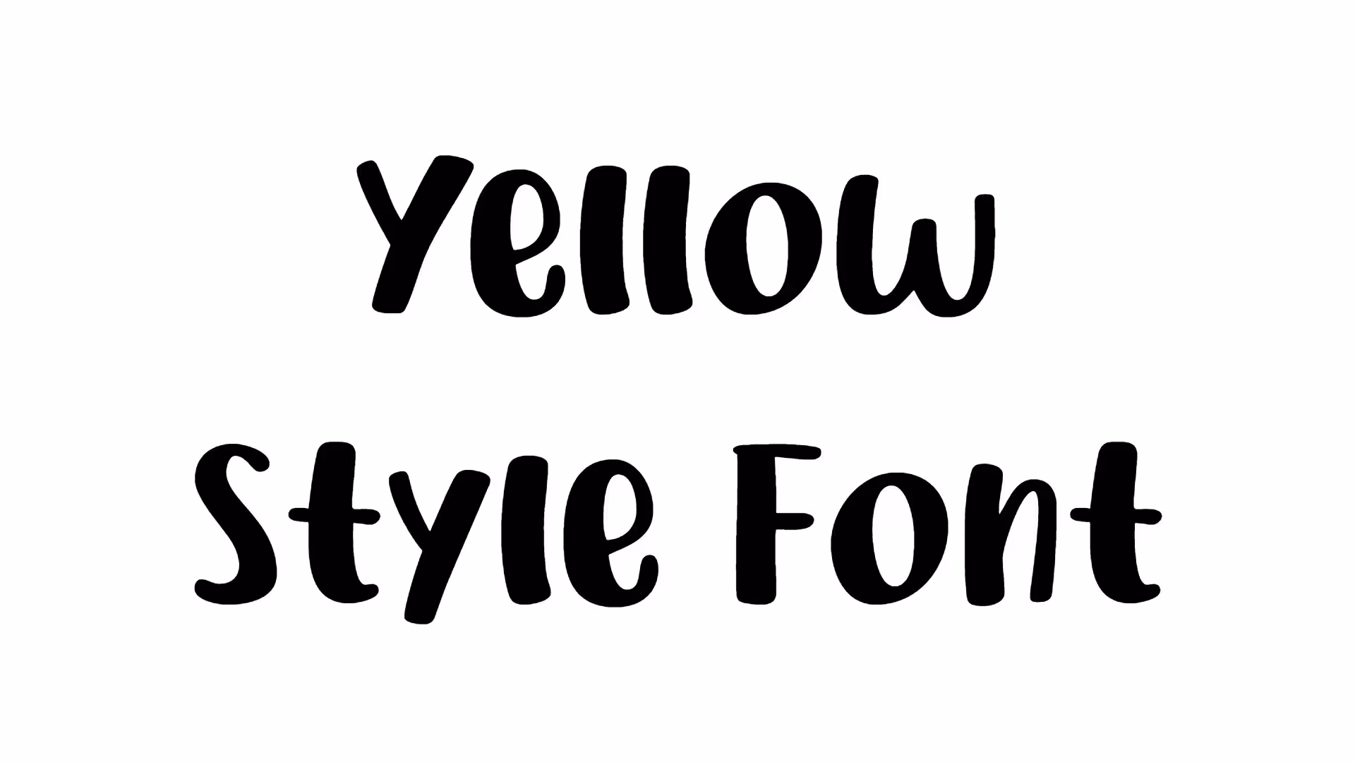 Yellow Style Font