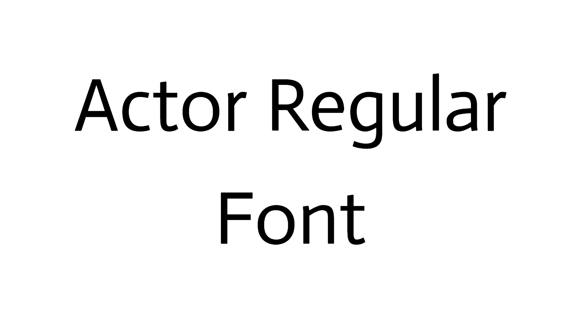 Actor Regular Font