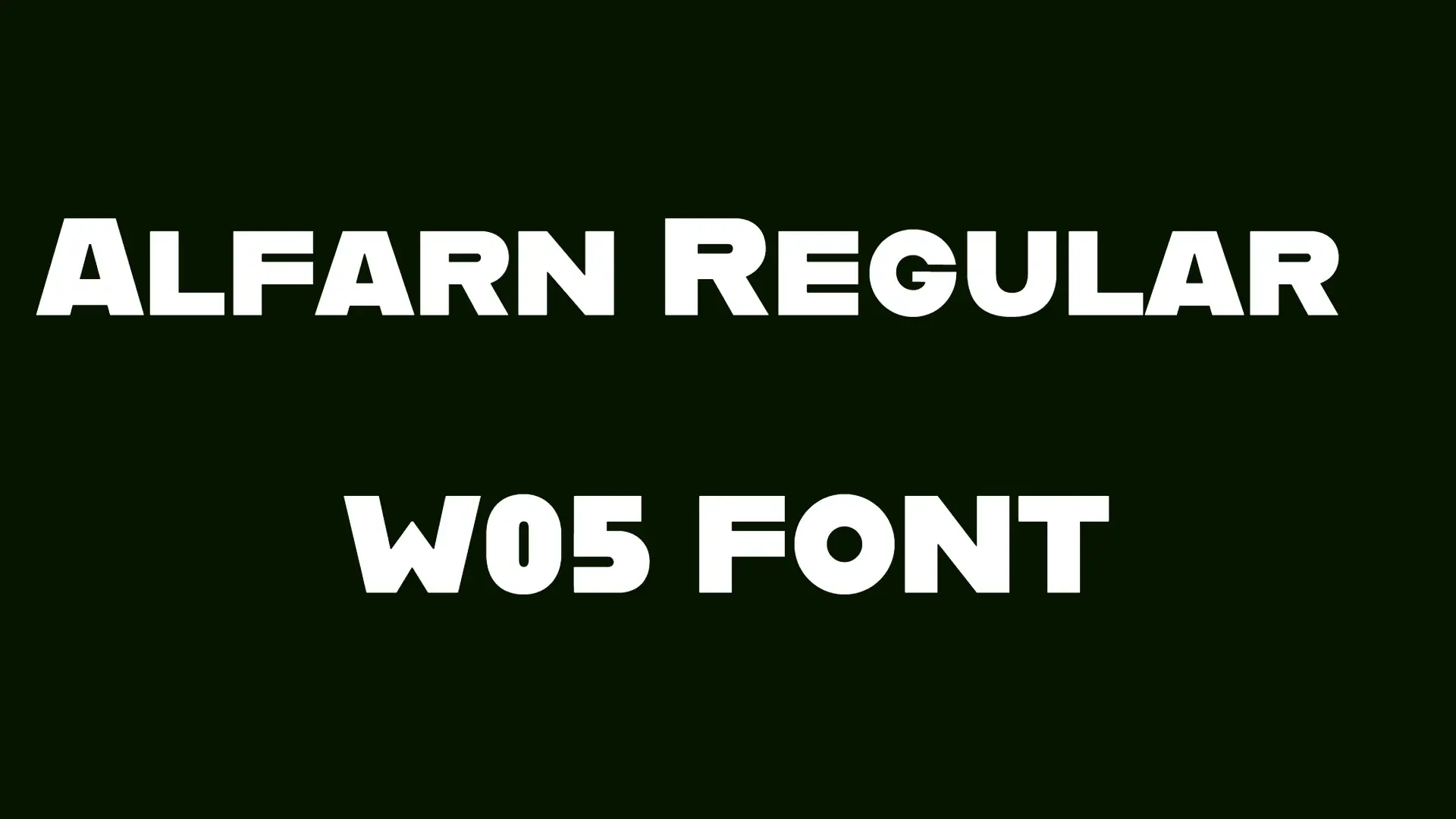 Alfarn Regular W05 FONT