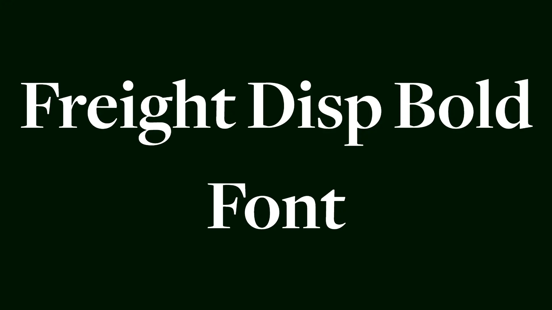 Freight Disp Bold Font