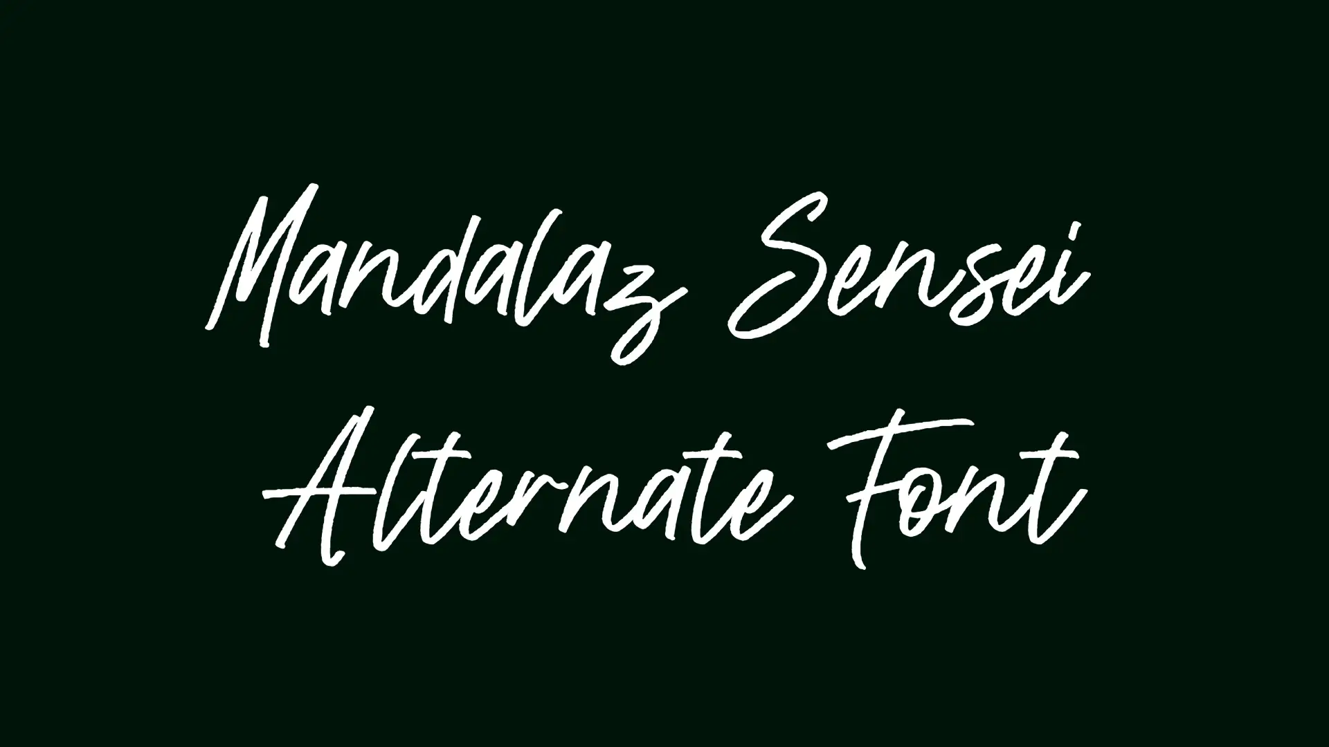 Mandalaz Sensei Alternate Font