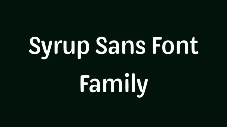 Syrup Sans Font Family