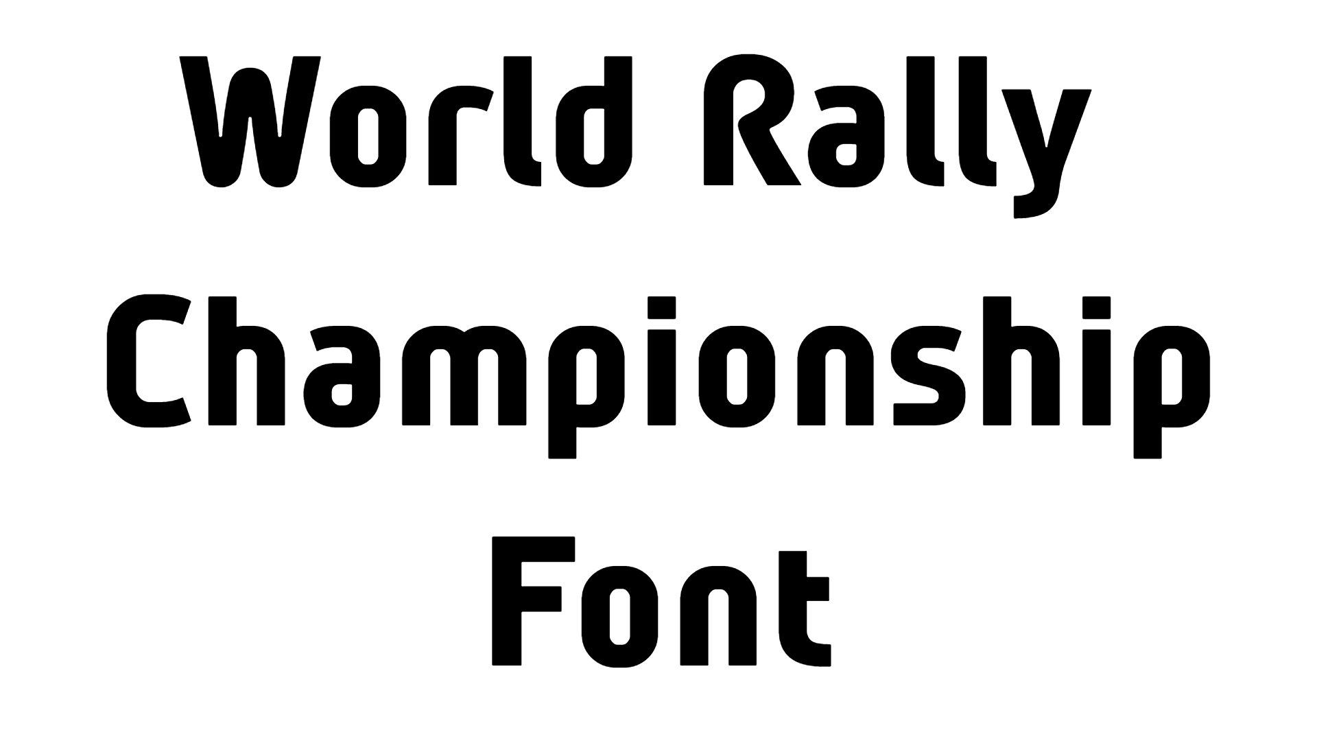 World Rally Championship Font