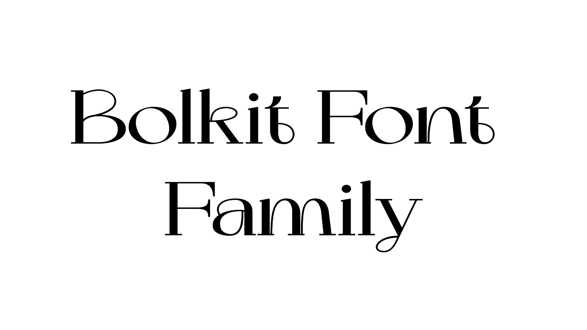 Bolkit Font Family