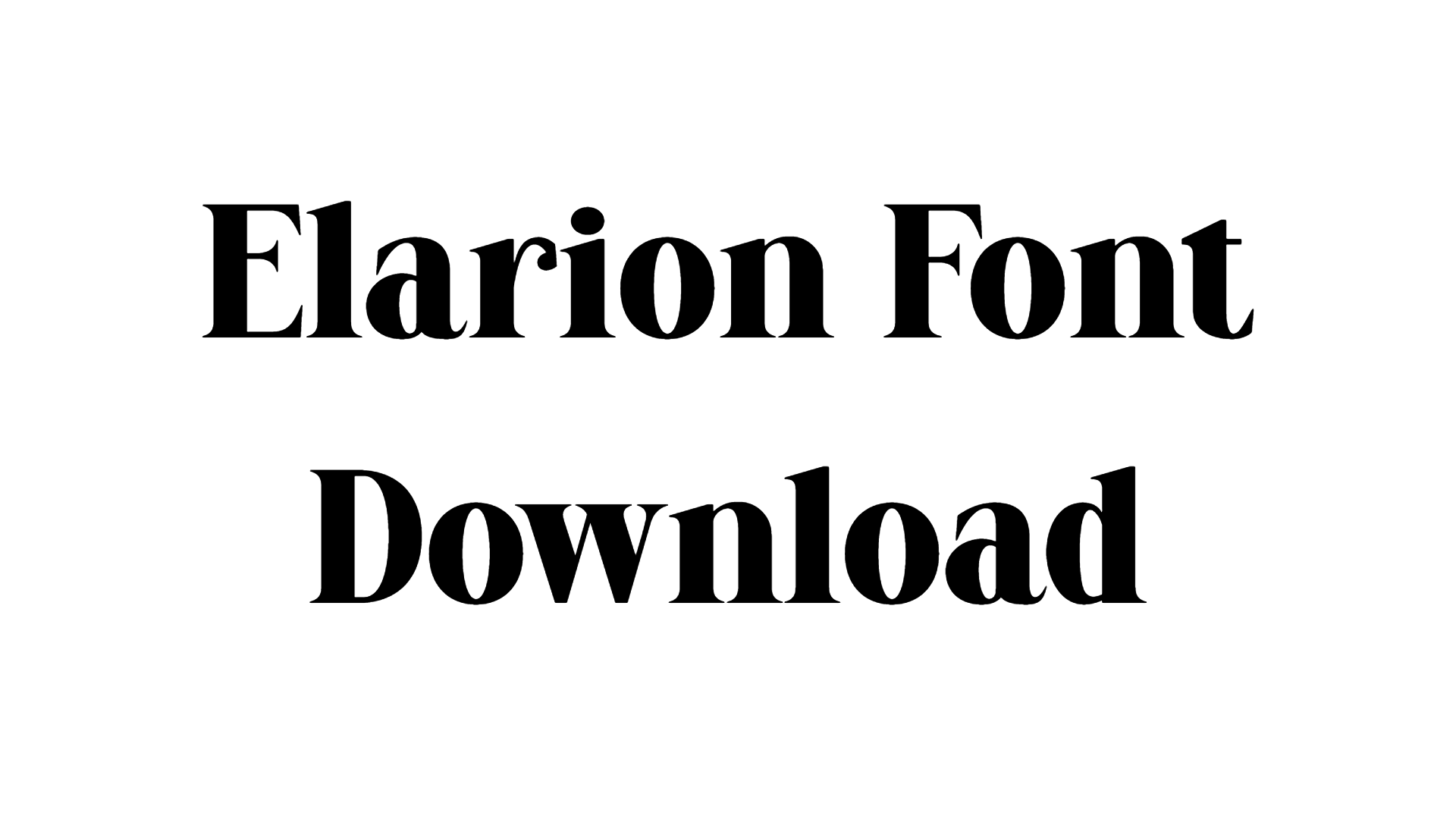 Elarion Font download